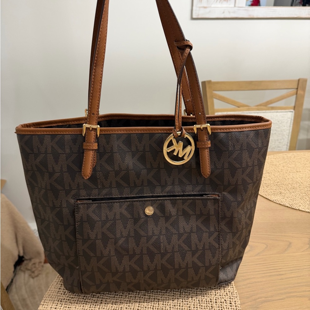 Michael Kors Dark Brown Monogram Tote